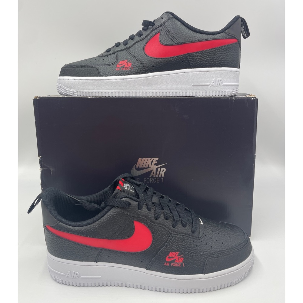 Nike Air Force 1 07 LV8 Utility "Bred" Black-University Red SZ 10 CW7579-001 Box
